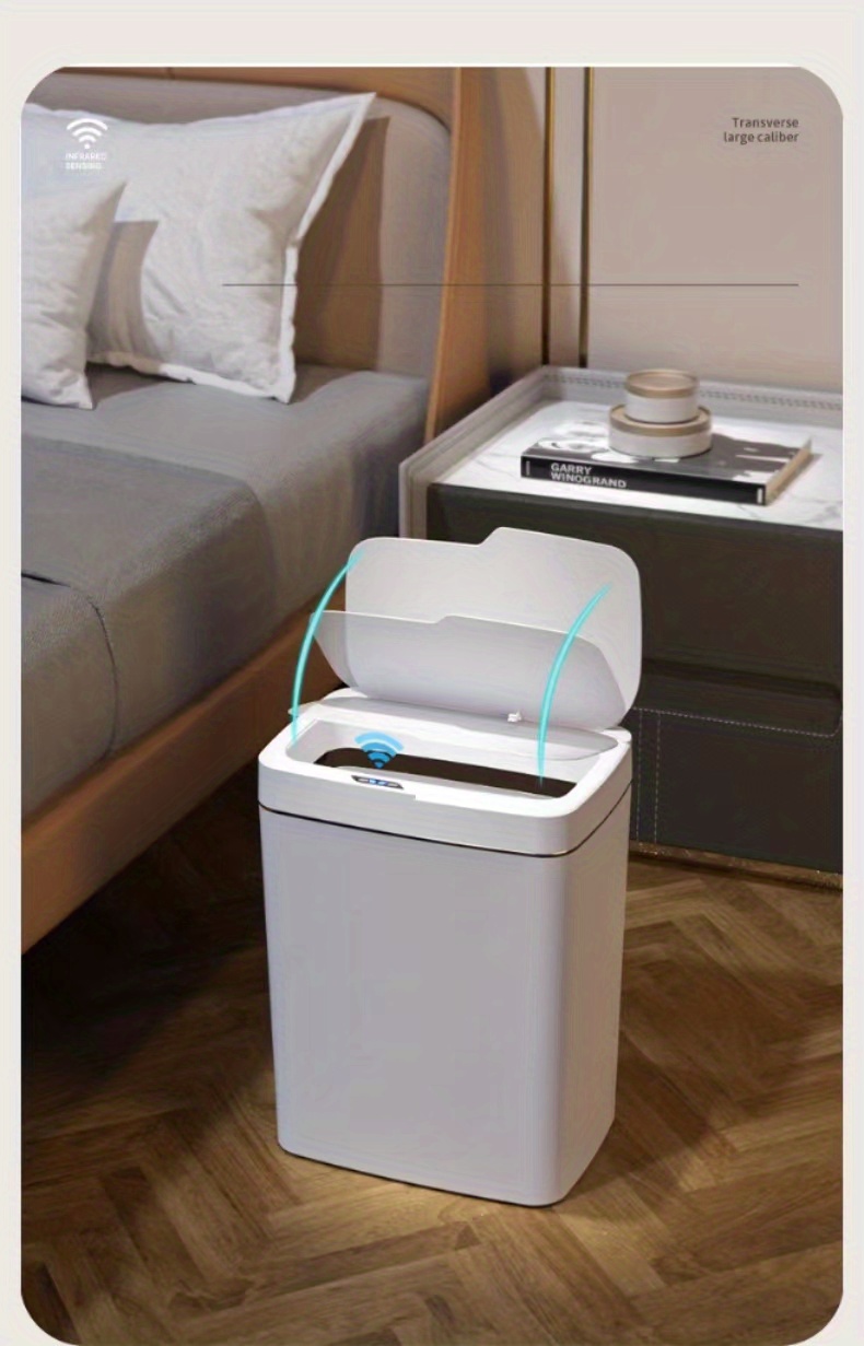 smart automatic induction trash can keep your home smelling fresh clean with battery powered lid details 3