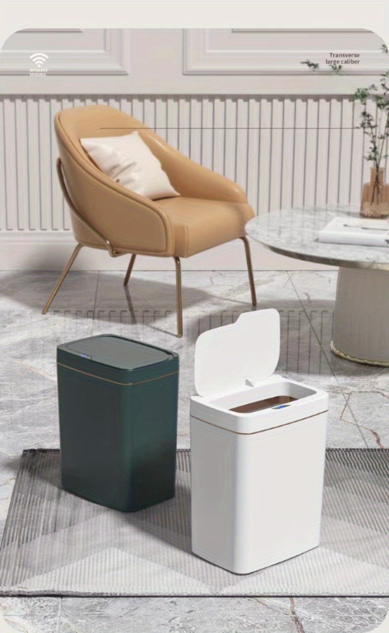 smart automatic induction trash can keep your home smelling fresh clean with battery powered lid details 4