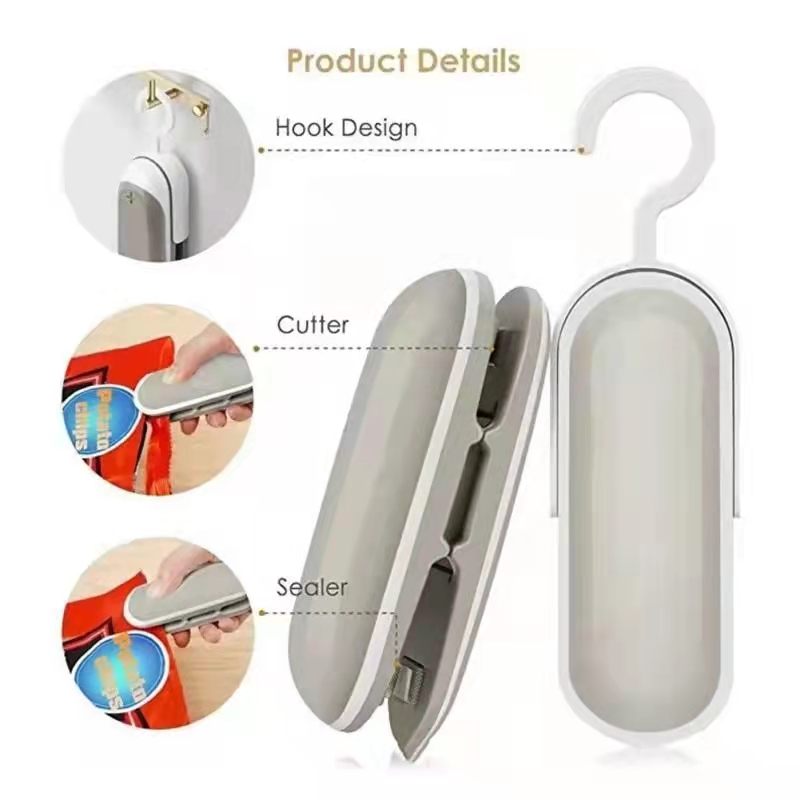 1pc portable mini food sealer 2 in 1 heat sealer and bag sealing machine for kitchen vacuum sealer for handheld packaging battery free details 3