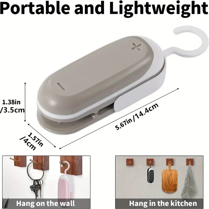1pc portable mini food sealer 2 in 1 heat sealer and bag sealing machine for kitchen vacuum sealer for handheld packaging battery free details 4