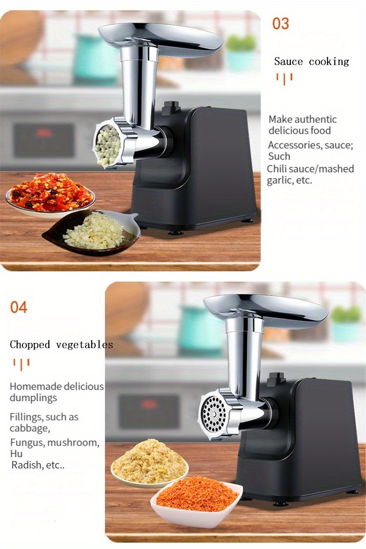 us plug multi functional electric meat grinder sausage filling machine stainless steel food grinder with sausage tube cube machine suitable for home kitchen and dining room details 4