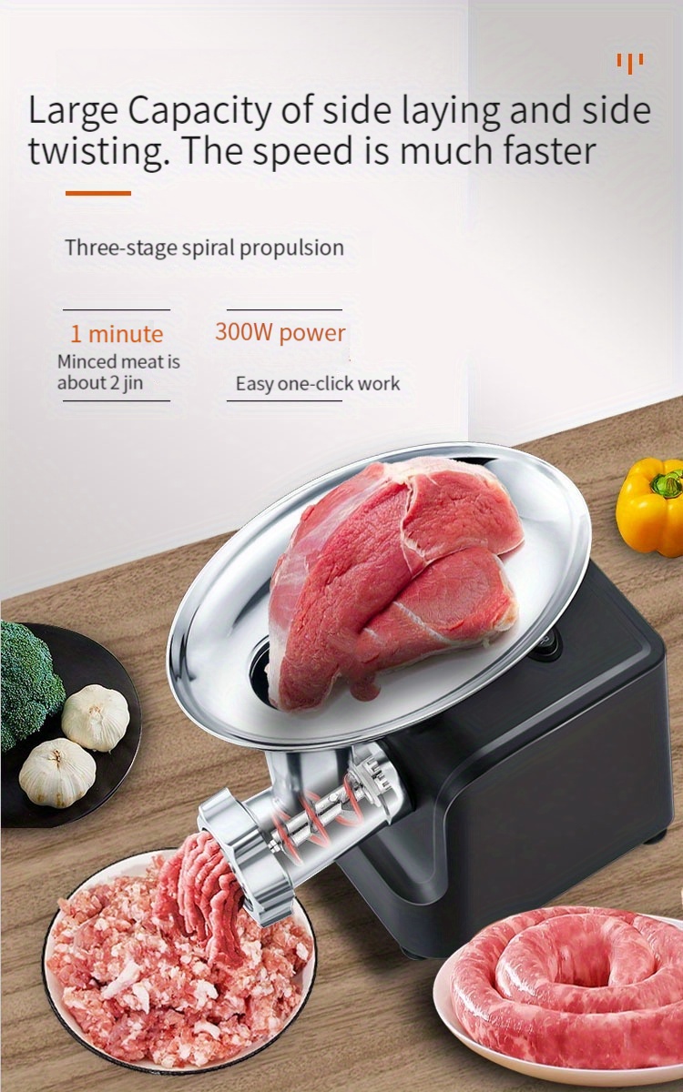 us plug multi functional electric meat grinder sausage filling machine stainless steel food grinder with sausage tube cube machine suitable for home kitchen and dining room details 5