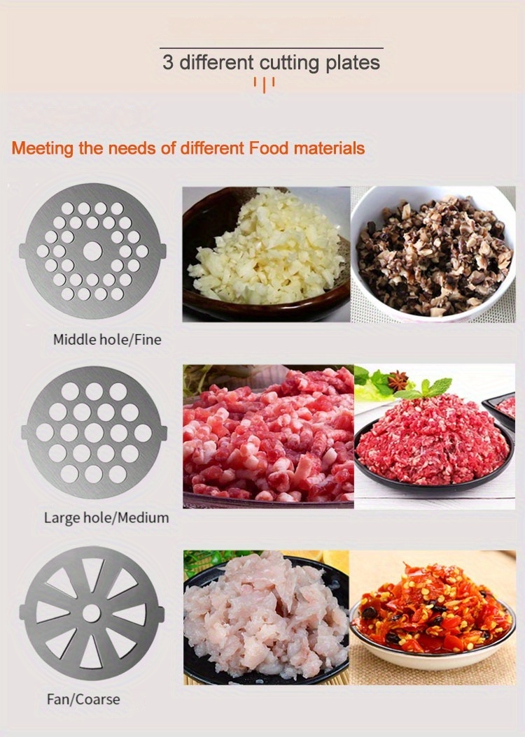 us plug multi functional electric meat grinder sausage filling machine stainless steel food grinder with sausage tube cube machine suitable for home kitchen and dining room details 7