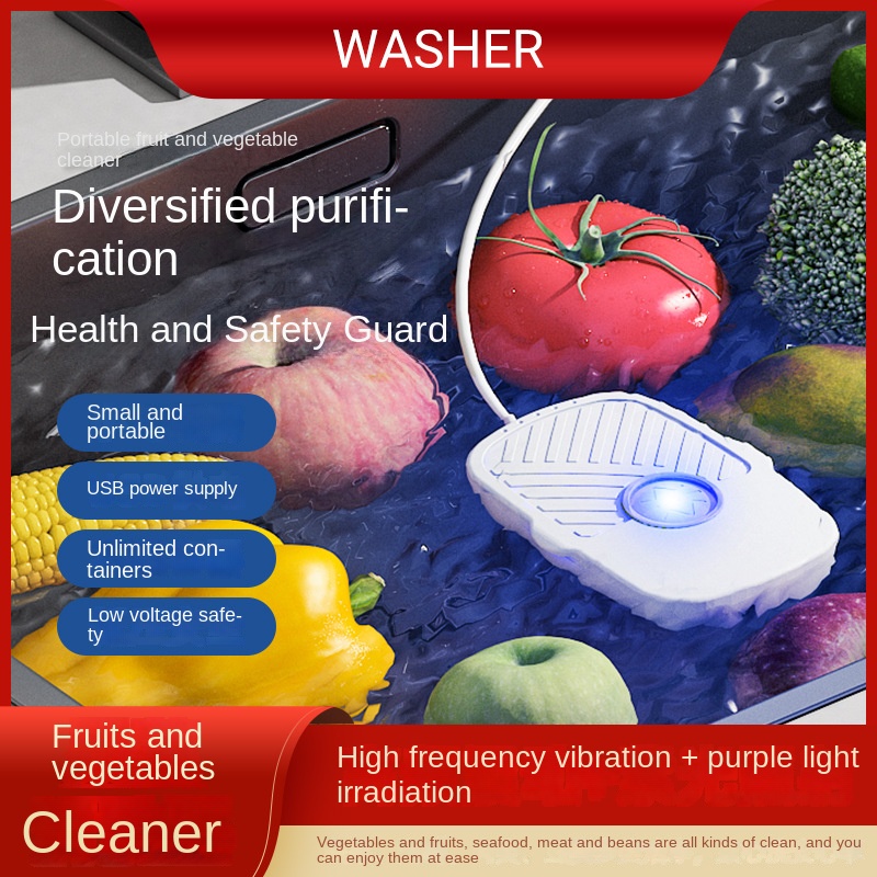 fruit and vegetable cleaning device high frequency vibration multifunctional washing machine 1usb portable fruit and vegetable purifier details 0