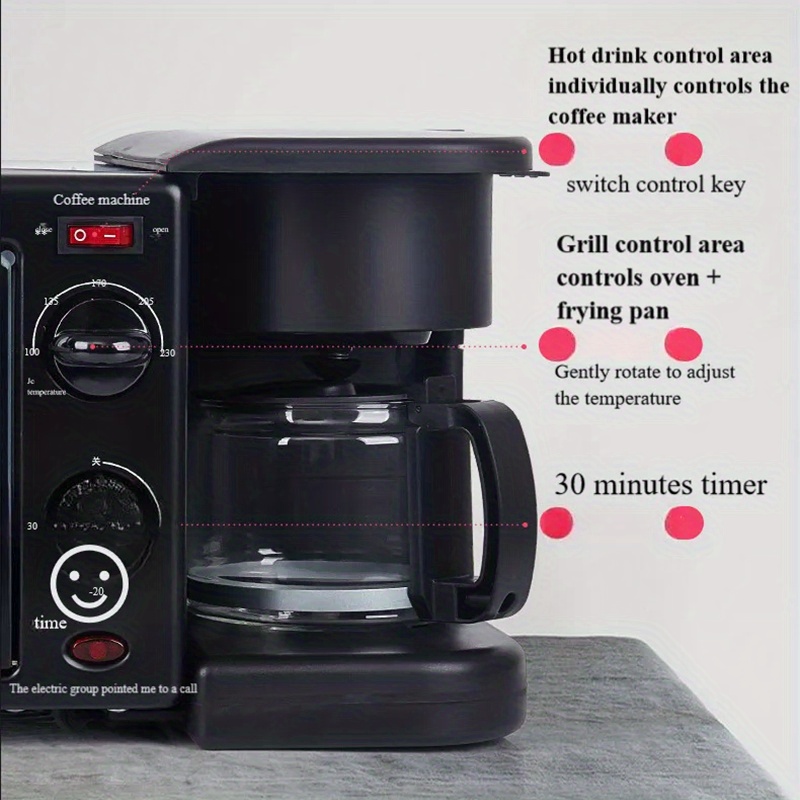 eu plug 3 in 1 breakfast maker home mini electric oven bread maker multifunctional toaster sandwich maker mini oven details 2