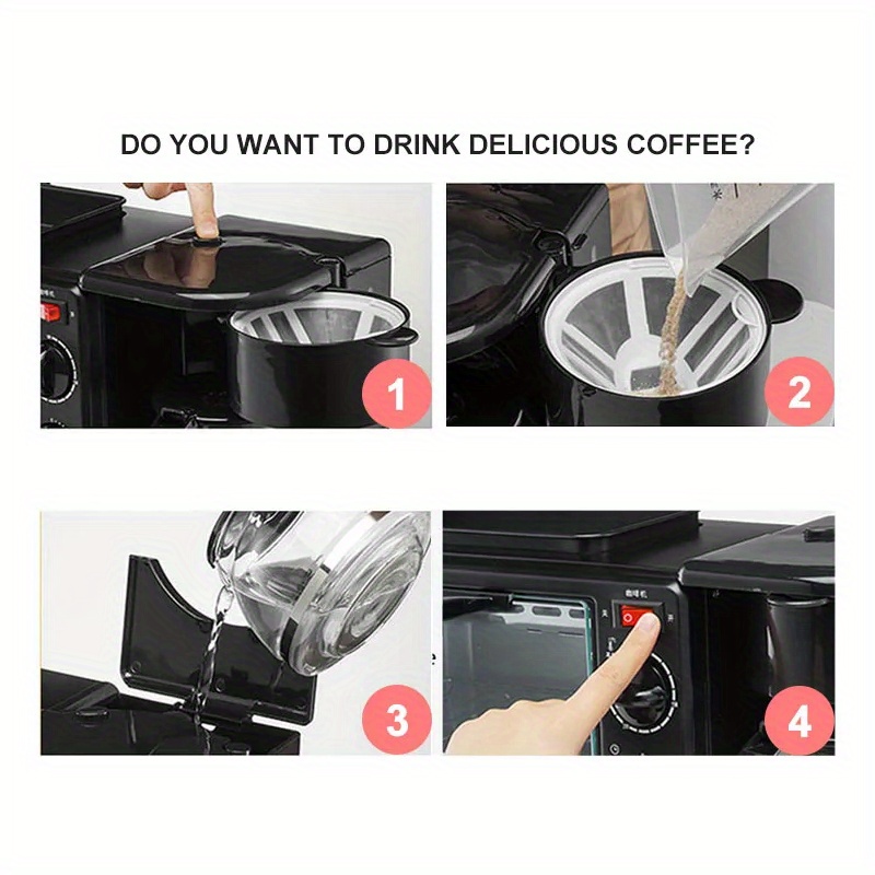eu plug 3 in 1 breakfast maker home mini electric oven bread maker multifunctional toaster sandwich maker mini oven details 4