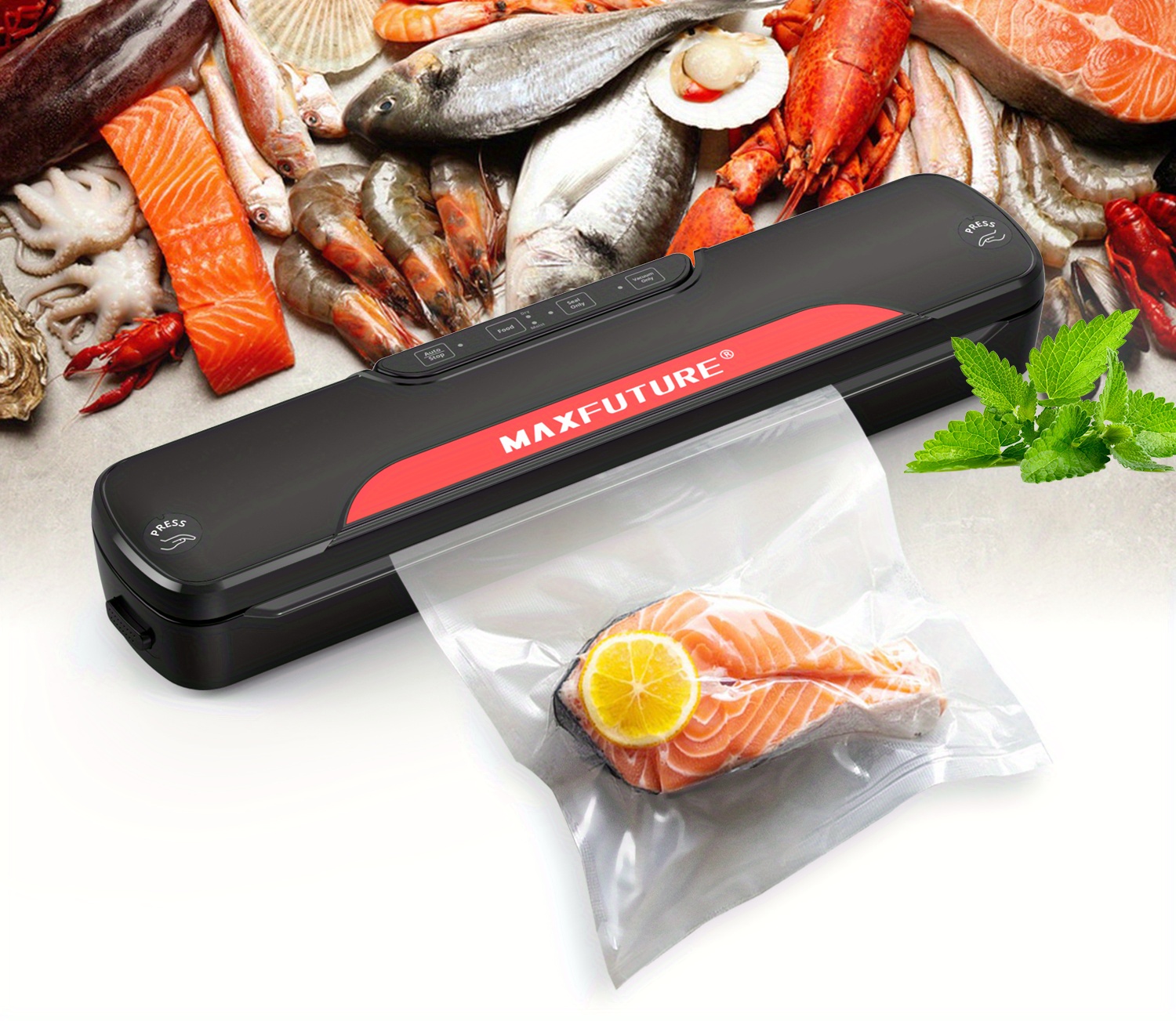jp automatic desktop vacuum sealer for food storage with free vacuum bags perfect for kitchen and meal prep details 0