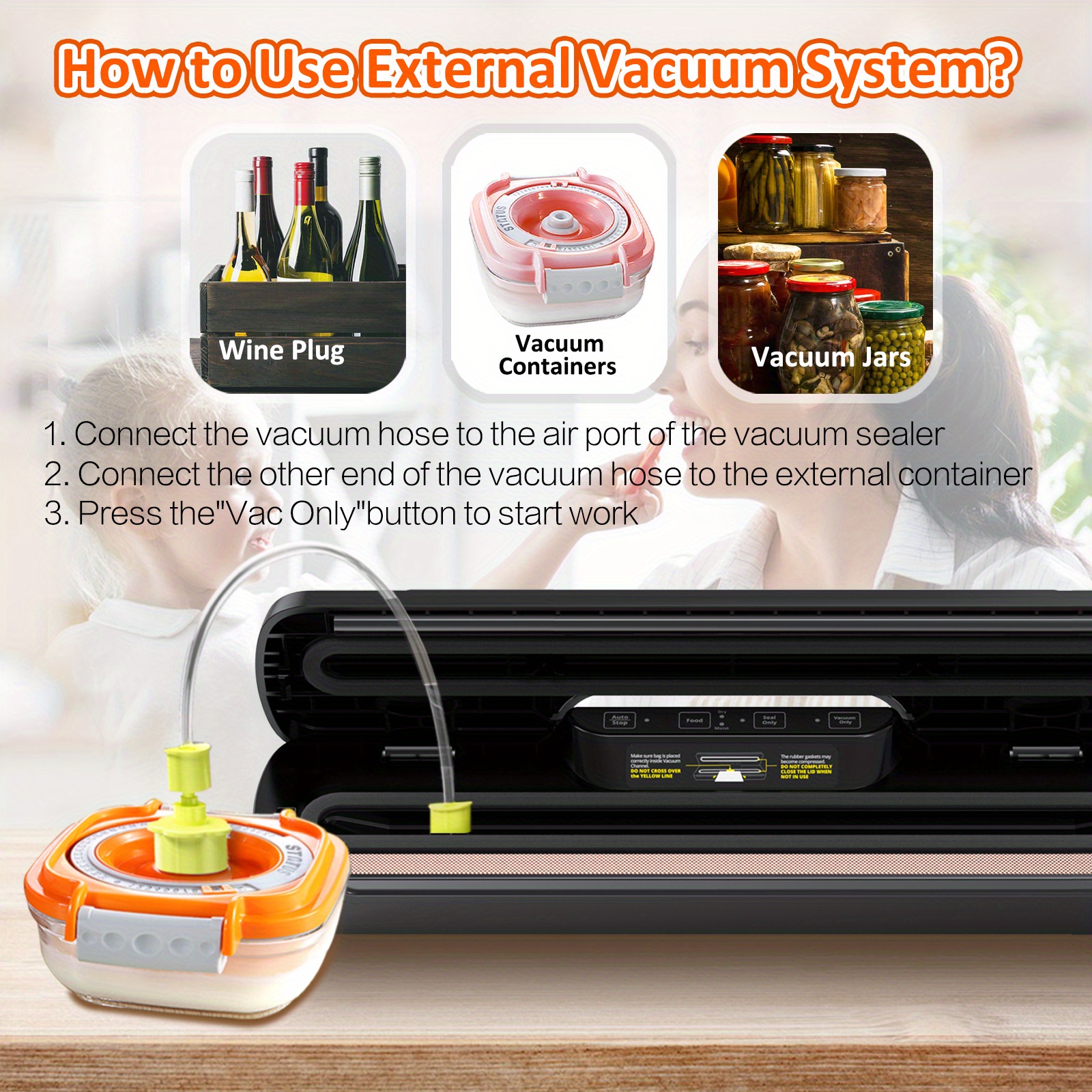 jp automatic desktop vacuum sealer for food storage with free vacuum bags perfect for kitchen and meal prep details 3