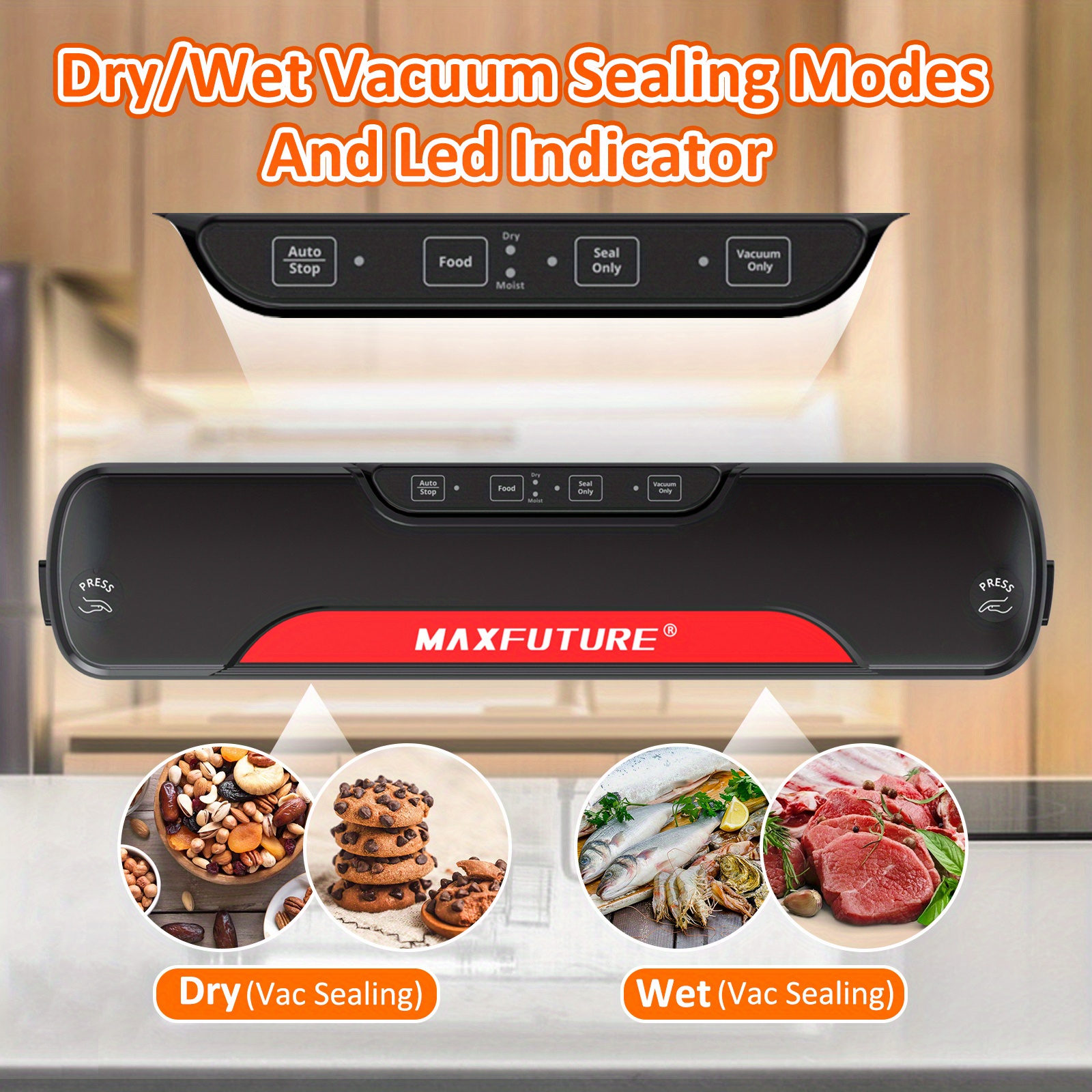 jp automatic desktop vacuum sealer for food storage with free vacuum bags perfect for kitchen and meal prep details 5