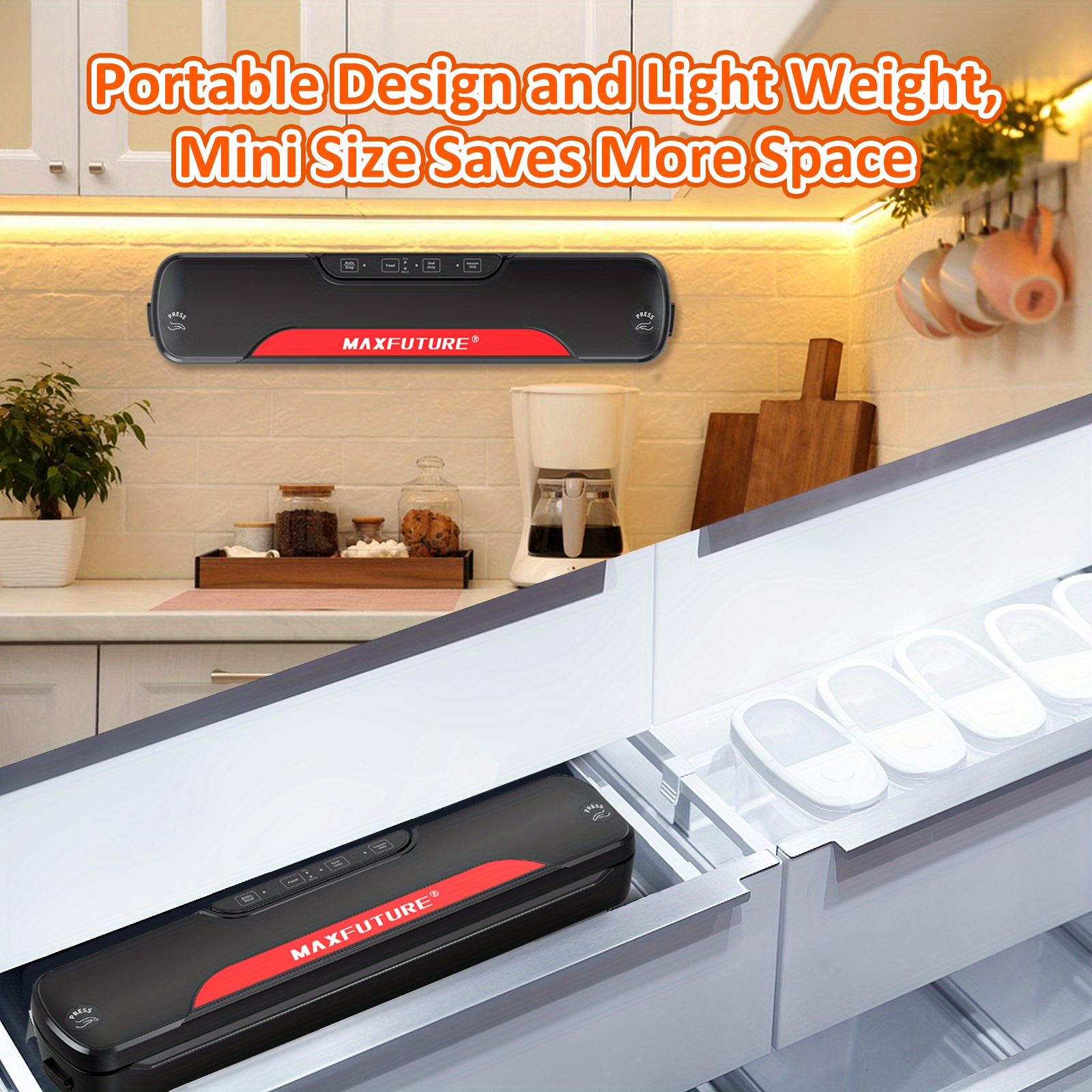 jp automatic desktop vacuum sealer for food storage with free vacuum bags perfect for kitchen and meal prep details 8