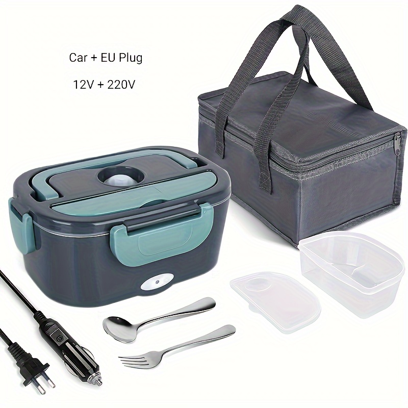 portable electric lunch box 2 in 1 insulation and heating lunch box with stainless steel liner 1 5l heating lunch box electric lunch box for car home use details 1