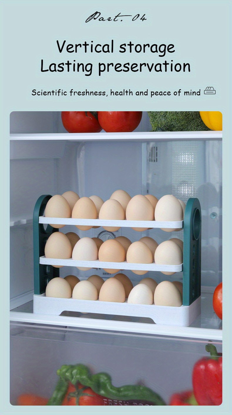 egg storage box refrigerator side door storage rack household reversible egg box kitchen storage box for egg preservation details 1