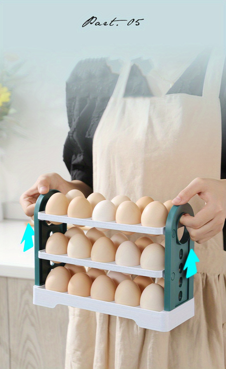 egg storage box refrigerator side door storage rack household reversible egg box kitchen storage box for egg preservation details 2
