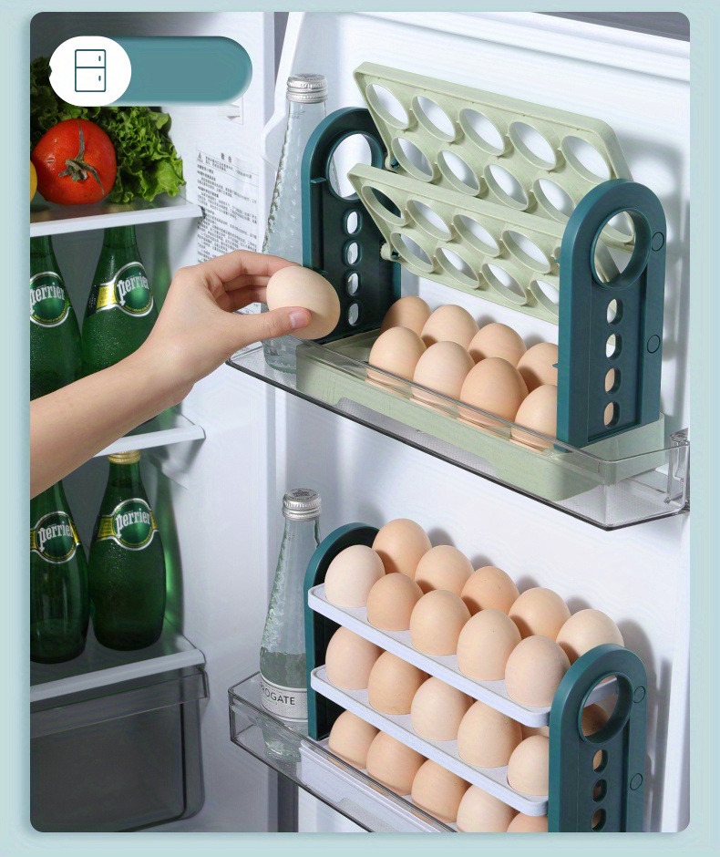 egg storage box refrigerator side door storage rack household reversible egg box kitchen storage box for egg preservation details 4