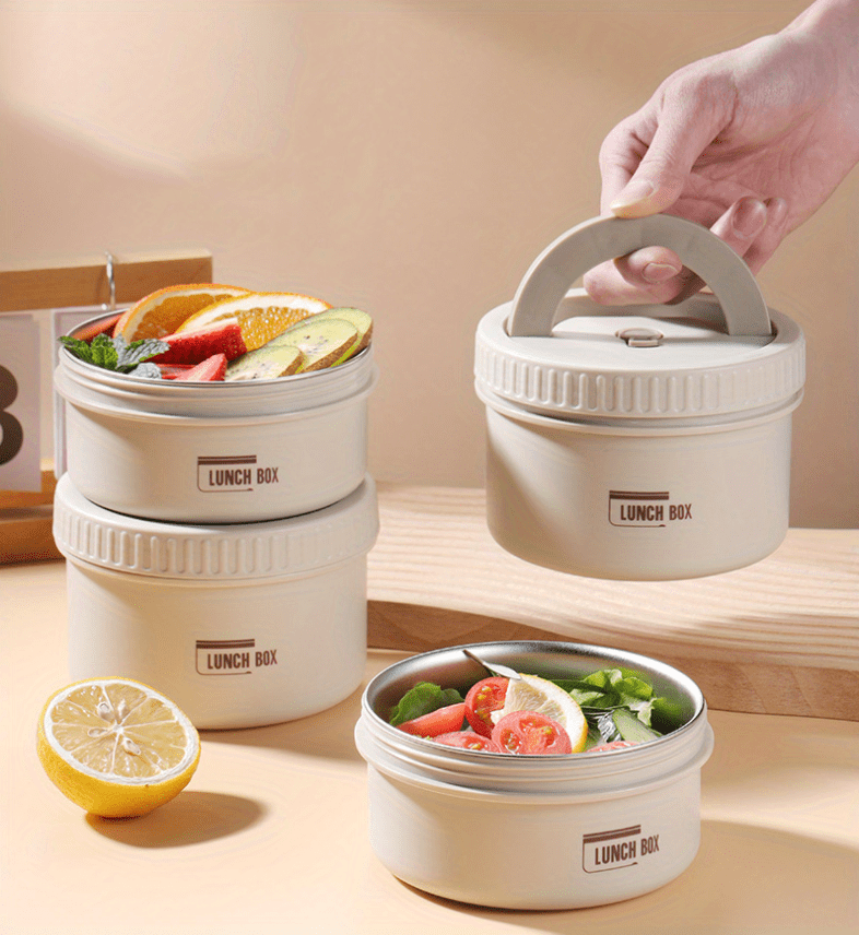 stackable stainless steel insulated lunch box set portable bento container with leakproof lids for fresh and healthy meals on the go details 1