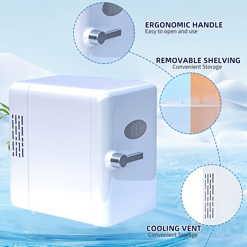portable mini fridge 4l 6 can cooler warmer perfect for skincare beverage home office car great gift idea details 1