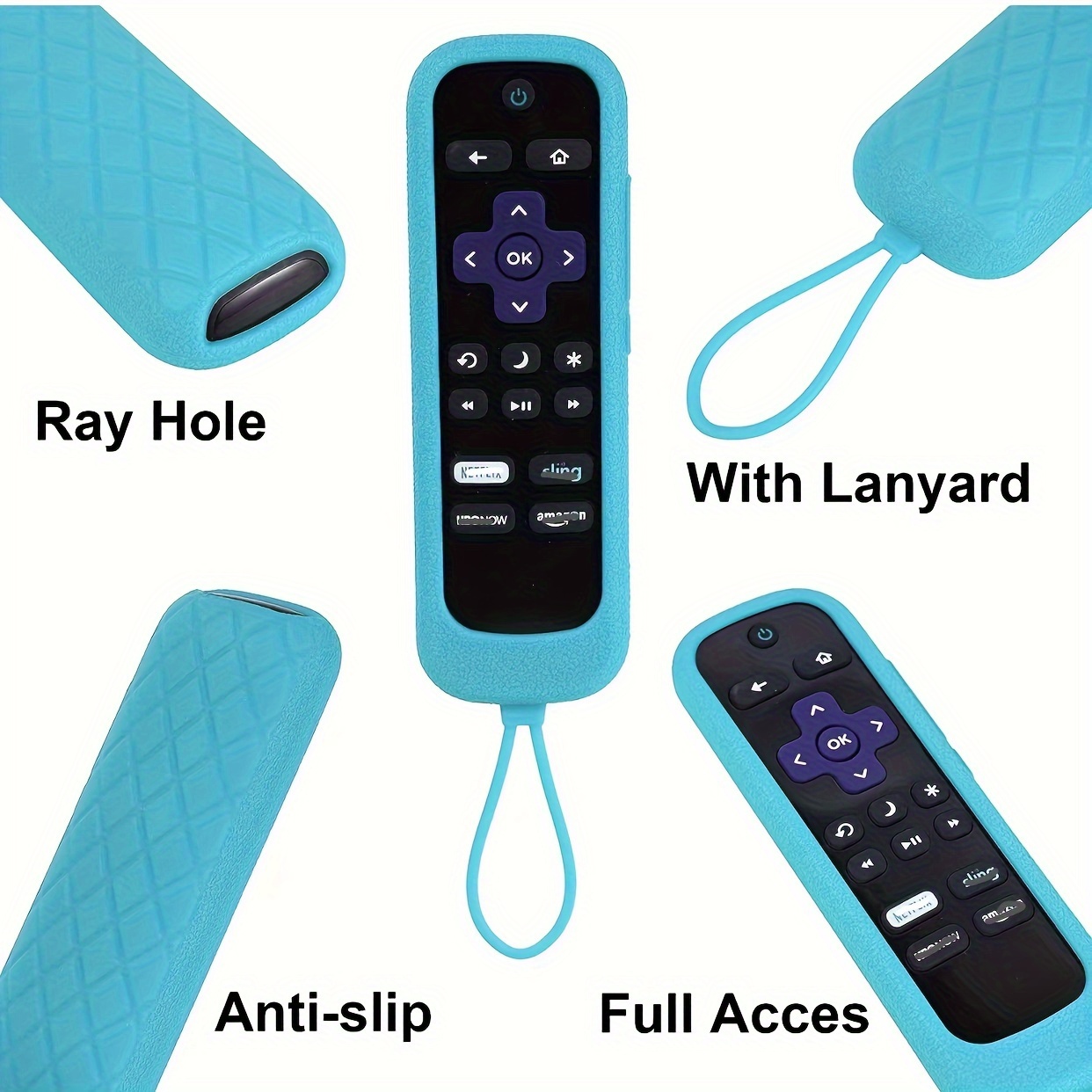 tcl roku rc280tv night light, remote control protective sleeve tcl rock remote control silicone case protective sleeve anti drop tv suitable for tcl roku rc280tv night light soft silicone dirt resistant tv remote control protective sleeve details 8