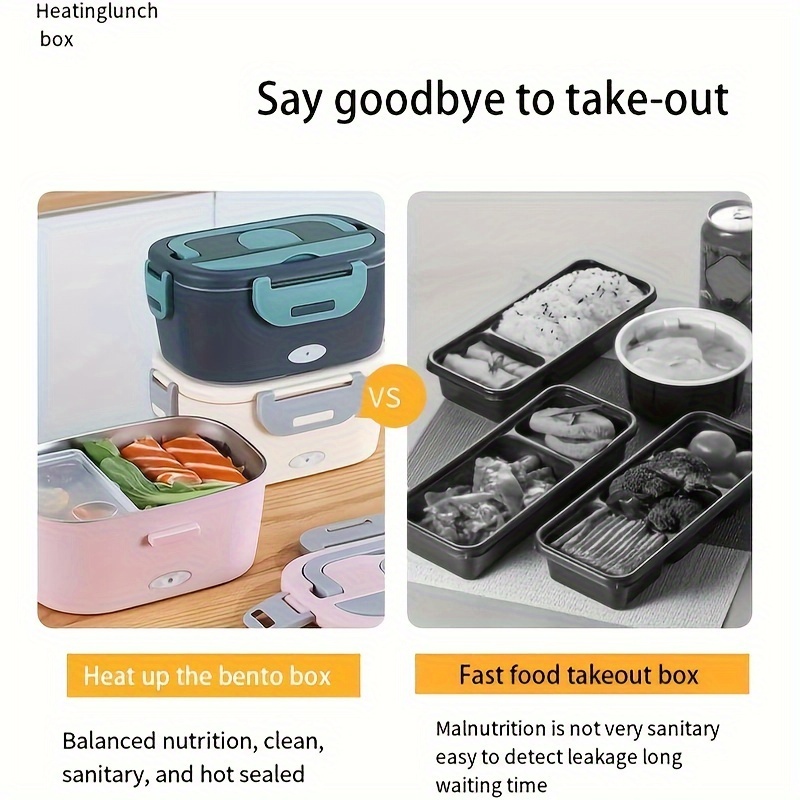 us plug portable electric heating lunch box 2 in 1 car plug in household insulation heating lunch box stainless steel liner 1 5l heating bento box electric heating lunch dph 005us details 0