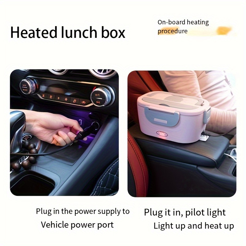 us plug portable electric heating lunch box 2 in 1 car plug in household insulation heating lunch box stainless steel liner 1 5l heating bento box electric heating lunch dph 005us details 1
