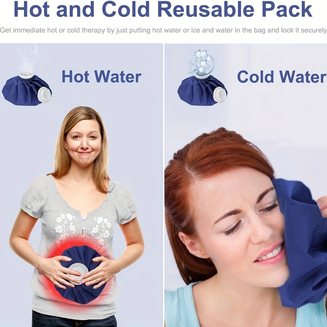1pc ice pack for injuries hot cold therapy teeth pain cold pack headaches cold ice bag menstrual pain hot water bag backs fast release reusable ice bag details 3