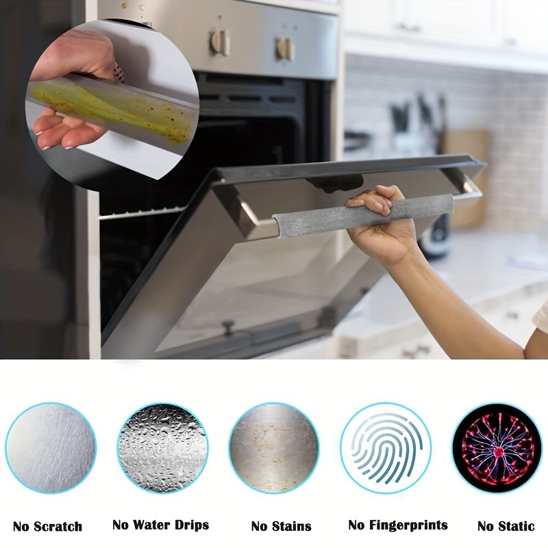 2pc Double Door Refrigerator Handle Cover Oven Microwave Handle Cover Non-slip And Oil-proof Kitchen Sliding Door Handle Protective Cover details 1