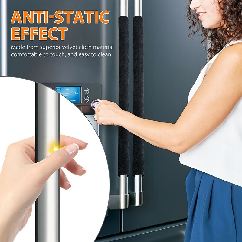 2pc Double Door Refrigerator Handle Cover Oven Microwave Handle Cover Non-slip And Oil-proof Kitchen Sliding Door Handle Protective Cover details 3