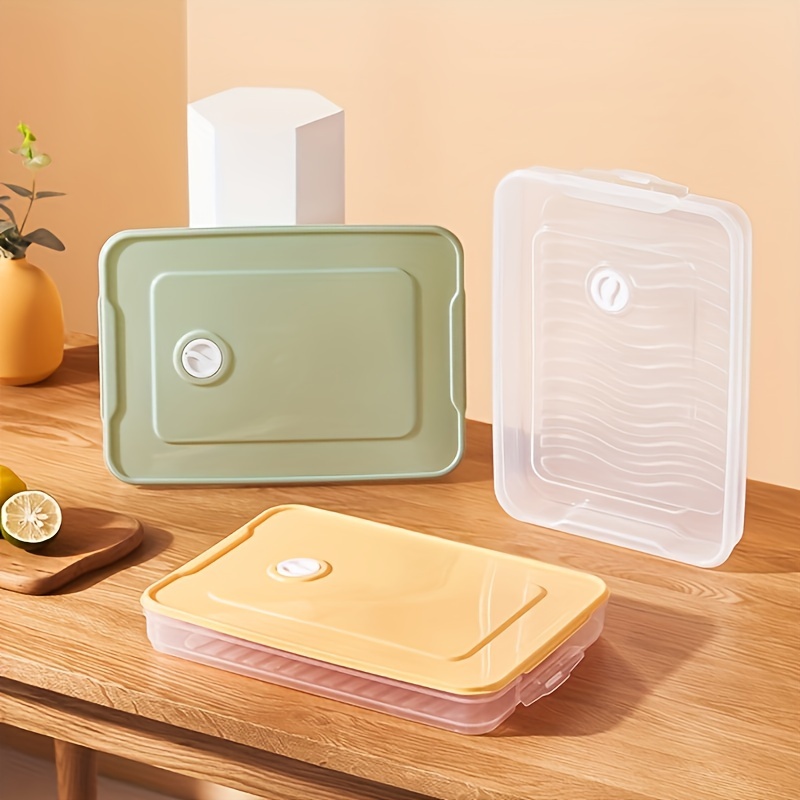 1 Layer / 3 Layers, Large Capacity Dumpling Fresh-keeping Box, Refrigerator Water Dumpling Storage Box, Multi-layer Dumpling Box With Lid, Plastic Transparent Ravioli Box, Food Tray Refrigerator Replacement Storage Box details 2