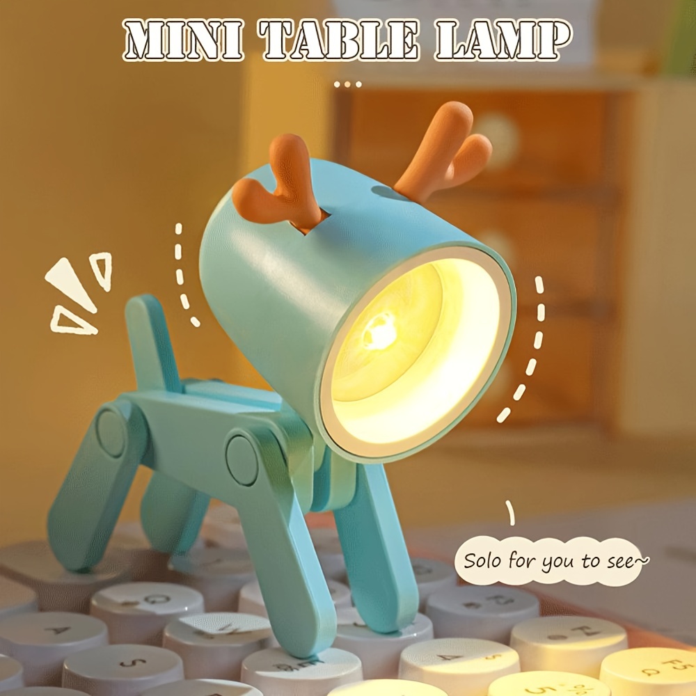 3 button batteries powered mini cute pink animal pet dog deer designer led night light table lamp kids toys valentines day gift details 2