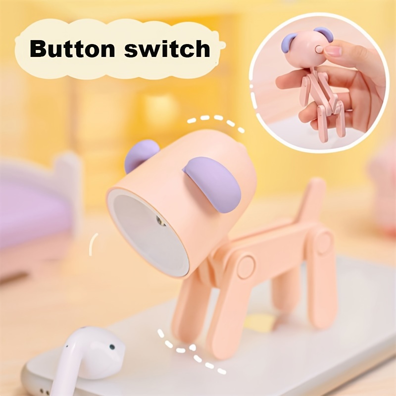 3 button batteries powered mini cute pink animal pet dog deer designer led night light table lamp kids toys valentines day gift details 5