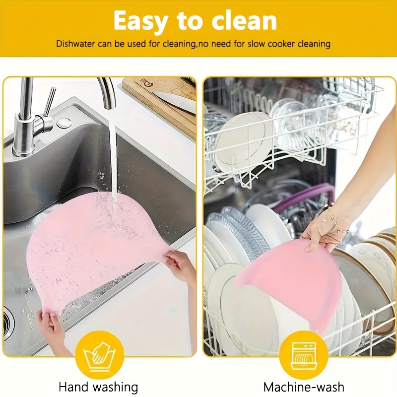 silicone slow cooker liners reusable cooking liner for 6 8 quarts slow cooker leakproof dishwasher safe cooker bags liners for oval or round 7 8qt slow cooker details 2