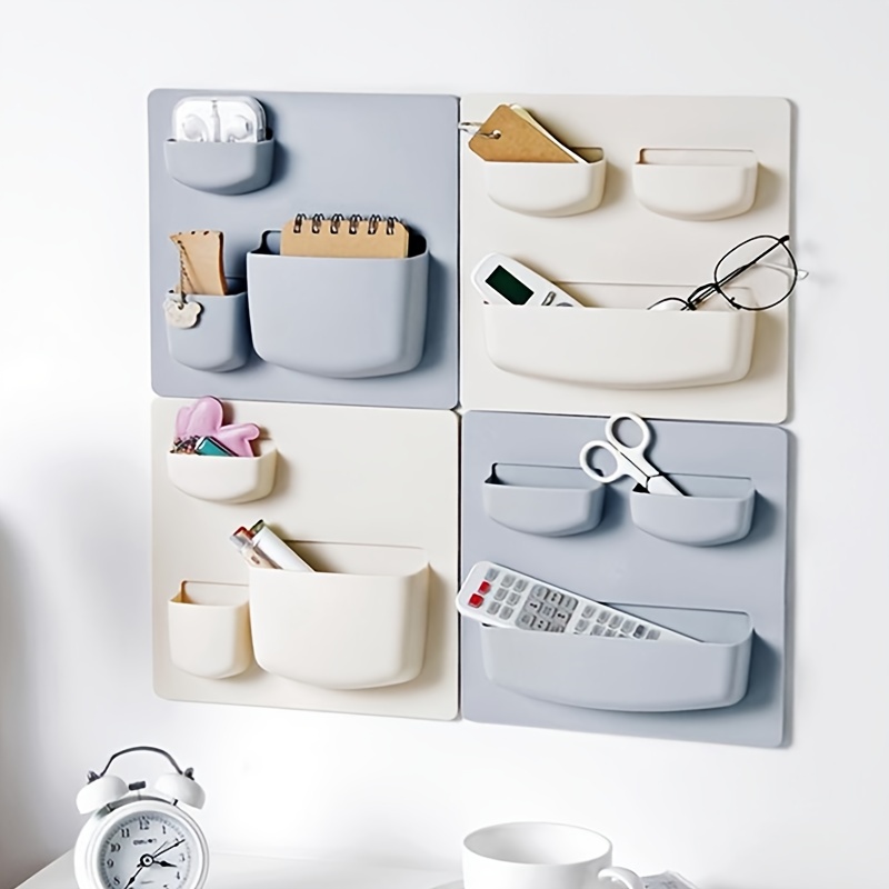 1pc adhesive wall storage rack bathroom wall storage rack refrigerator shelf no punching wall hanging storage rack details 0