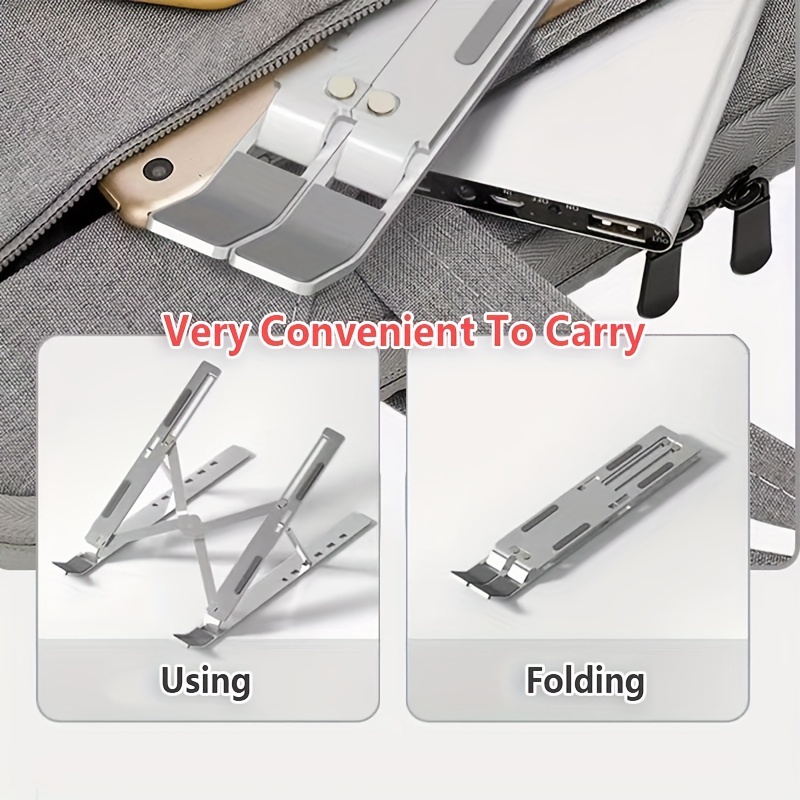 aluminium alloy dual cooling gaming laptop cooling pad 6 angle adjustable folding laptop stand for laptop details 0