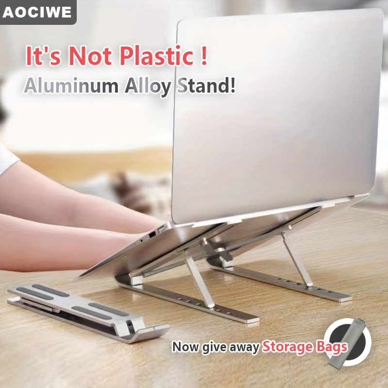 aluminium alloy dual cooling gaming laptop cooling pad 6 angle adjustable folding laptop stand for laptop details 1