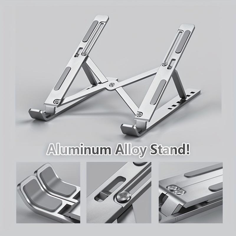aluminium alloy dual cooling gaming laptop cooling pad 6 angle adjustable folding laptop stand for laptop details 3