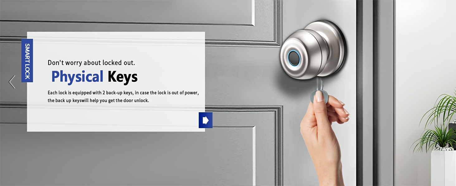 fingerprint door lock smart door knob biometric door knob with app control easy to install up to 20 thumbs suitable for bedrooms cloakroom garage offices hotels matte black without battery details 2