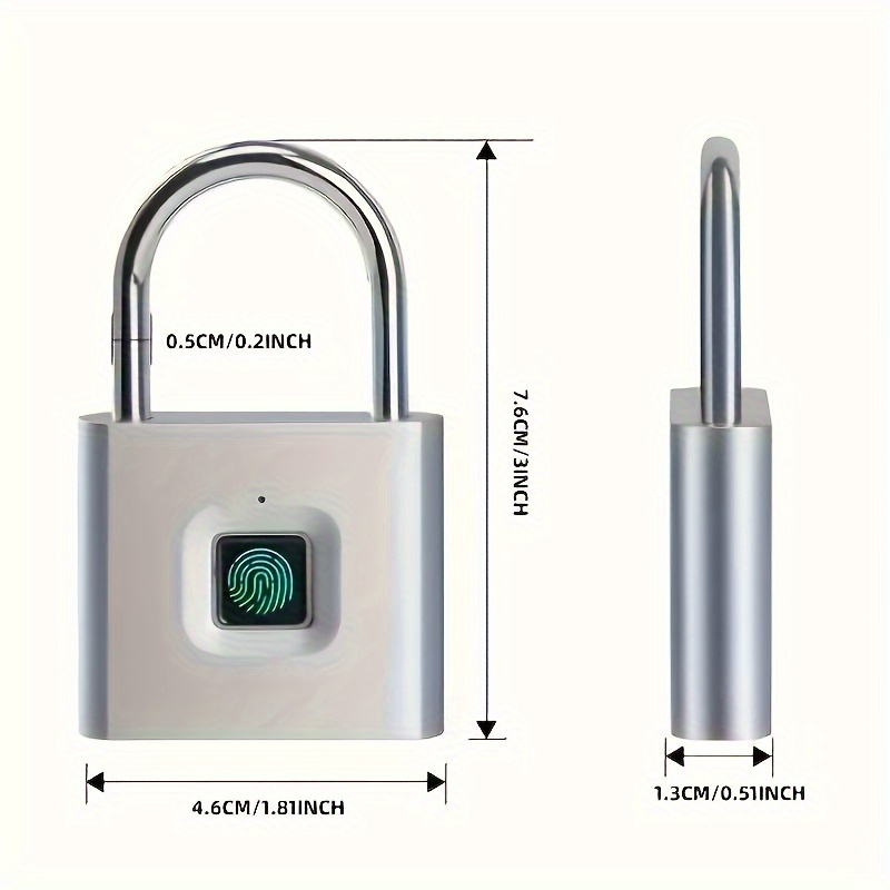 Smart Fingerprint Padlock USB Rechargeable Door Lock Biometric Thumbprint Door Padlocks Zinc Alloy Smart Life Unlock details 0