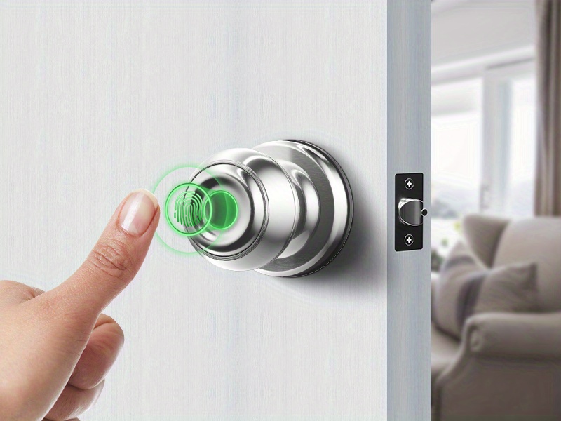 smart door knob fingerprint door lock smart lock biometric door lock fingerprint door knob with app control great for bedrooms cloakroom apartments offices hotels q01y details 8