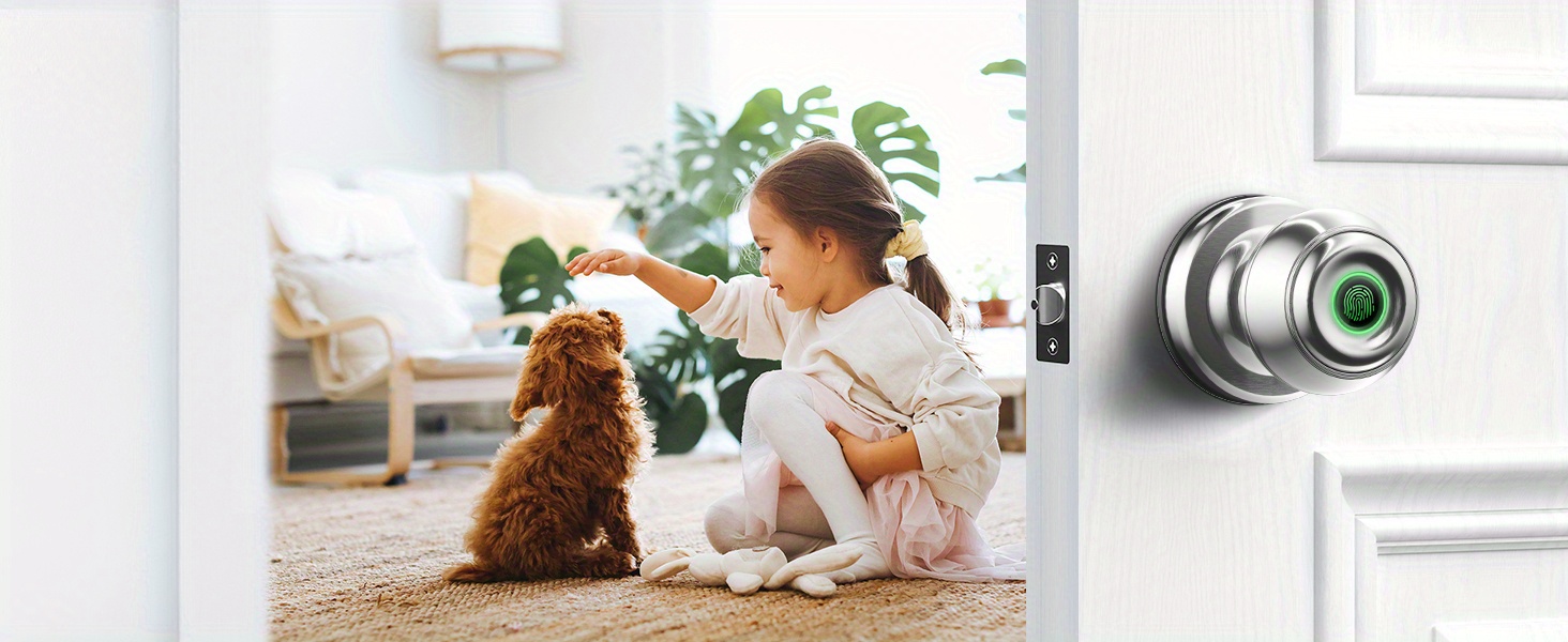smart door knob fingerprint door lock smart lock biometric door lock fingerprint door knob with app control great for bedrooms cloakroom apartments offices hotels q01y details 10