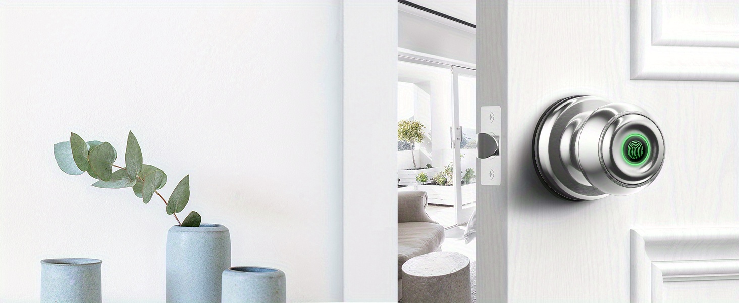 smart door knob fingerprint door lock smart lock biometric door lock fingerprint door knob with app control great for bedrooms cloakroom apartments offices hotels q01y details 11