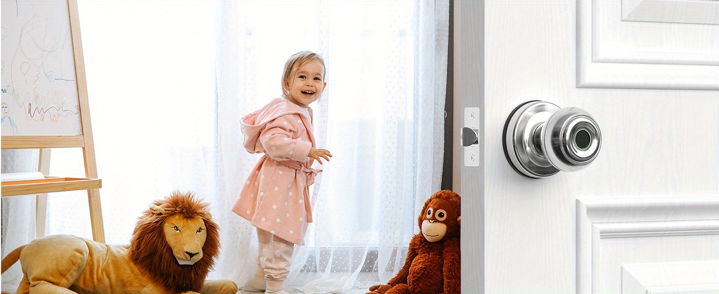 smart door knob fingerprint door lock smart lock biometric door lock fingerprint door knob with app control great for bedrooms cloakroom apartments offices hotels q01y details 12