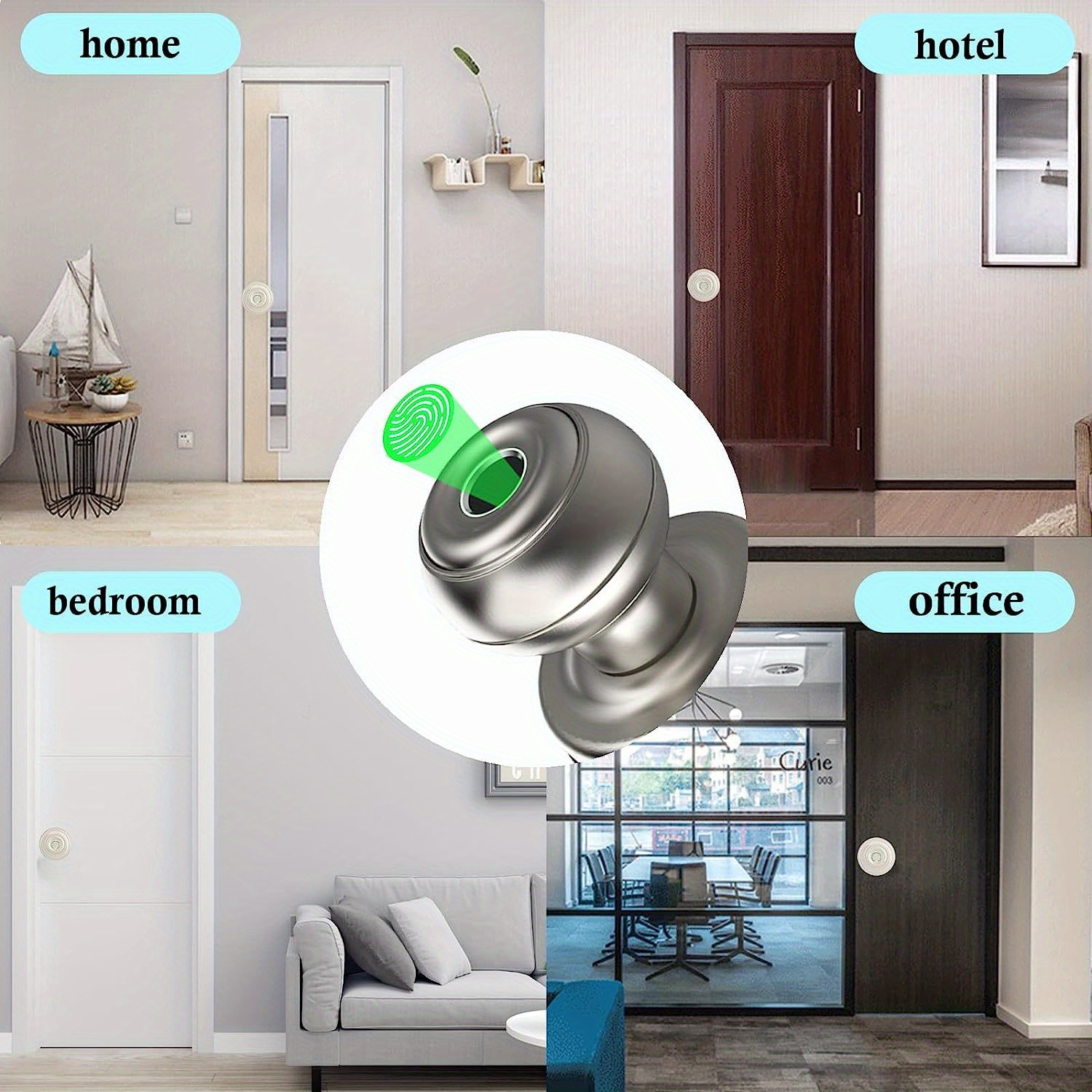 smart door knob fingerprint door lock smart lock biometric door lock fingerprint door knob with app control great for bedrooms cloakroom apartments offices hotels q01y details 14