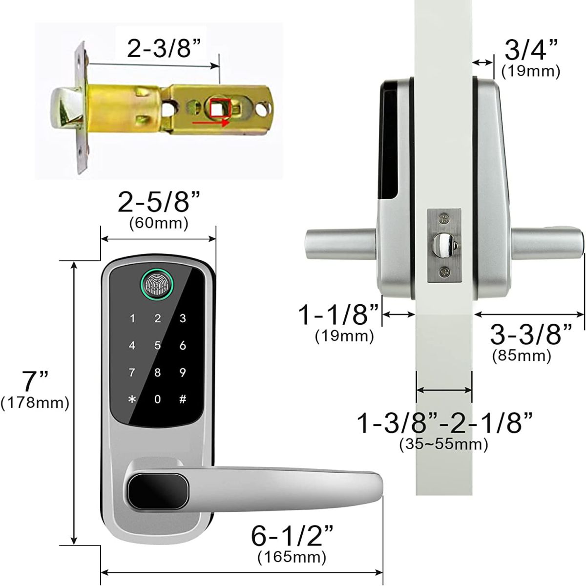 storage memory function safely keyless entry door lock keypad door lock keyless door lock fingerprint door lock biometric door lock keypad entry door lock passcode code door lock digital smart door lock smart lock details 3
