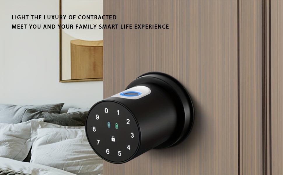 fingerprint door lock keyless entry door lock smart door knob with passcode smart app fingerprint and keys tuya app details 1