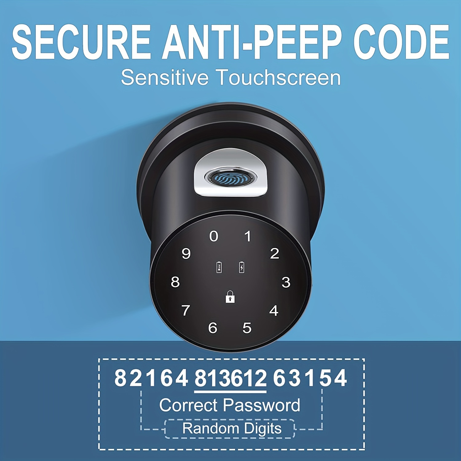 fingerprint door lock keyless entry door lock smart door knob with passcode smart app fingerprint and keys tuya app details 6