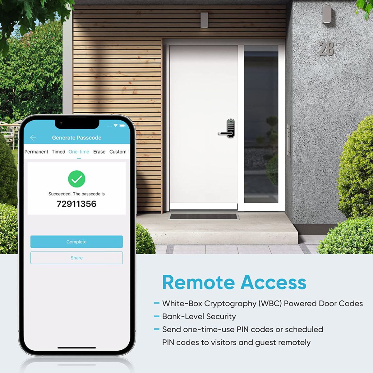 smart 5 in 1 door lock with handle biometric technology storage memory function details 2