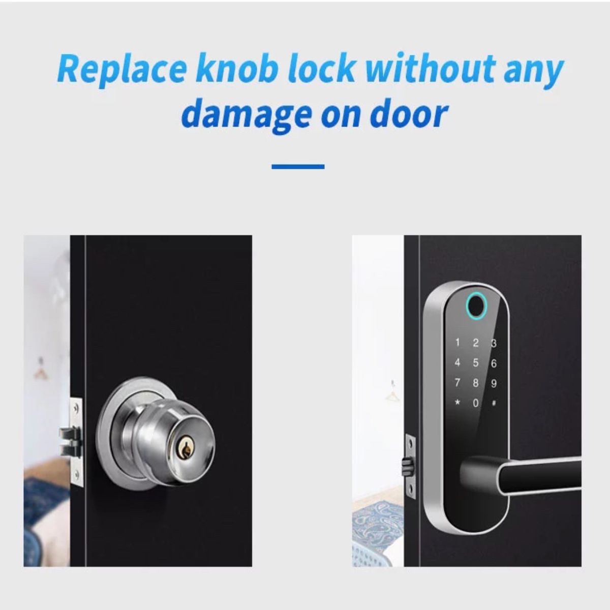 smart 5 in 1 door lock with handle biometric technology storage memory function details 5