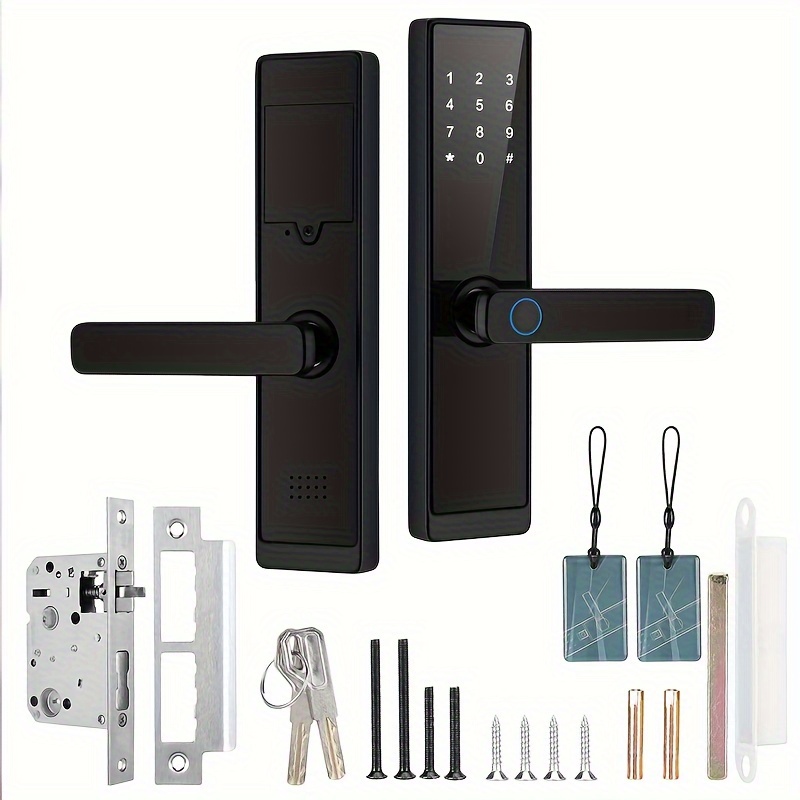 wafu tuya smart fingerprint door lock keyless entry door lock for home hotel office airbnb wireless digital electric door lock details 3