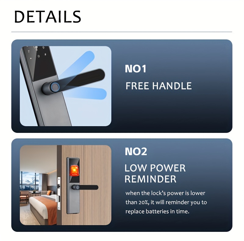 lock fingerprint smart door lock wireless biometric digital electric hotel door lock for home hotel office airbnb details 5