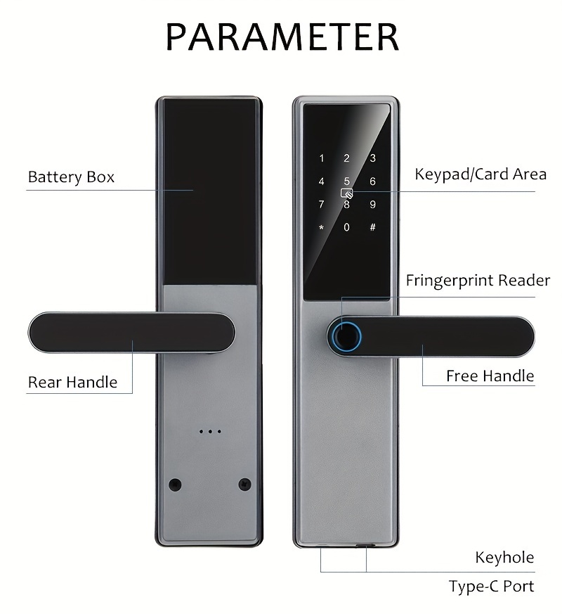 lock fingerprint smart door lock wireless biometric digital electric hotel door lock for home hotel office airbnb details 6