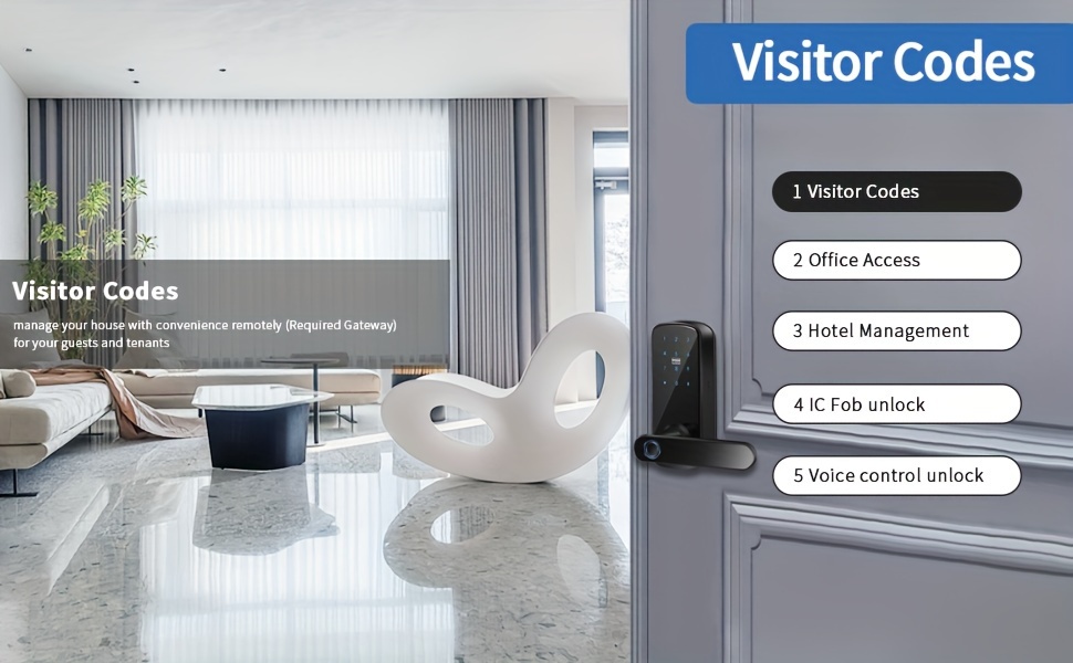 Keyless Entry Door Lock, Keypad Door Lock, Keyless Door Lock, Fingerprint Door Lock, Biometric Door Lock, Keypad Entry Door Lock, Passcode Code Door Lock, Digital Smart Door Lock (Smart Lock-Battery not included) details 0